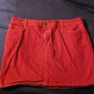Tommy Hilfiger red corduroy mini skirt
